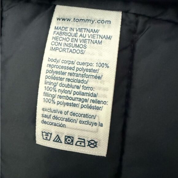 New with Tags Tommy Hilfiger TH Packable Puffer Jacket Navy Water Resistant S/P - Picture 8 of 10